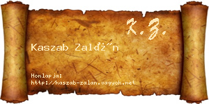 Kaszab Zalán névjegykártya